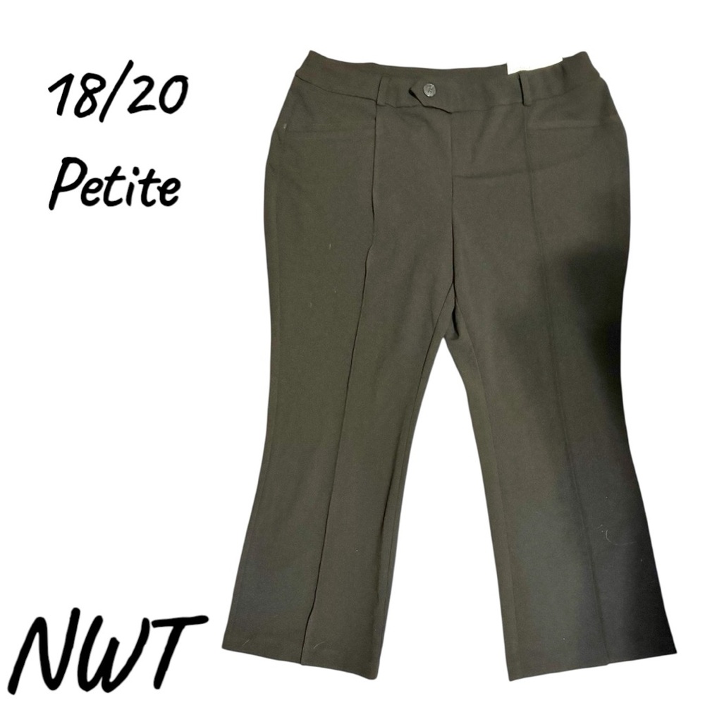 NWT  BLACK Hi-Rise Flare Pants  Career/Professional/Office 18/20 PETITE   #O